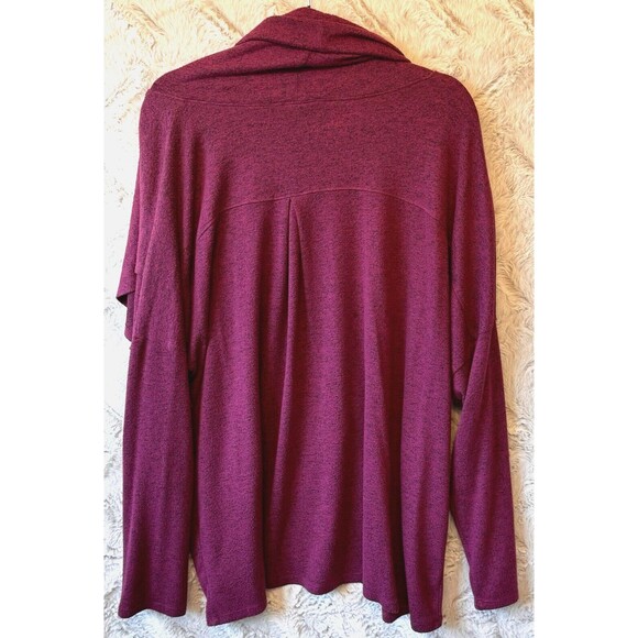 Chelsea & Theodore Sweater Top 1X Womens Marled Cowl Neck Knit Purple - Picture 4 of 9